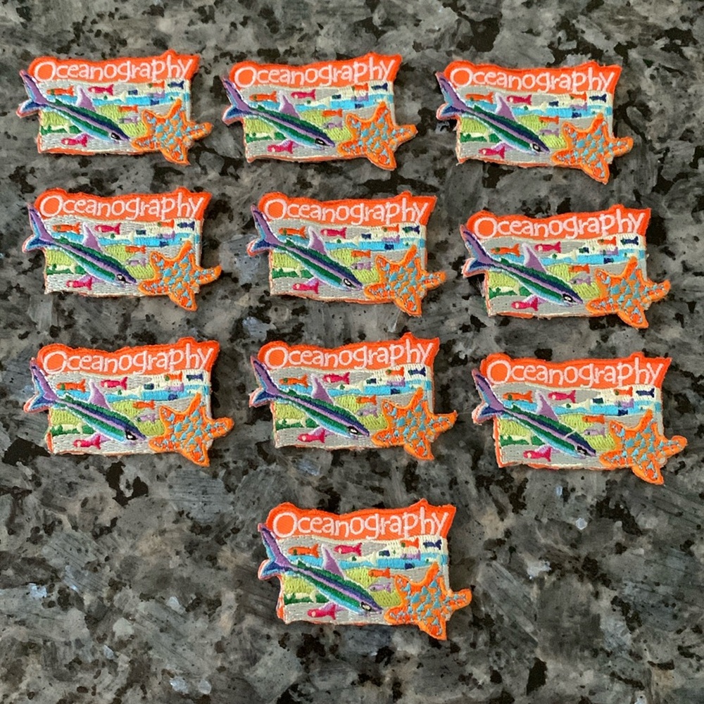 💚Lot of 10 Oceanography Patches Girl Scouts Fun Patch